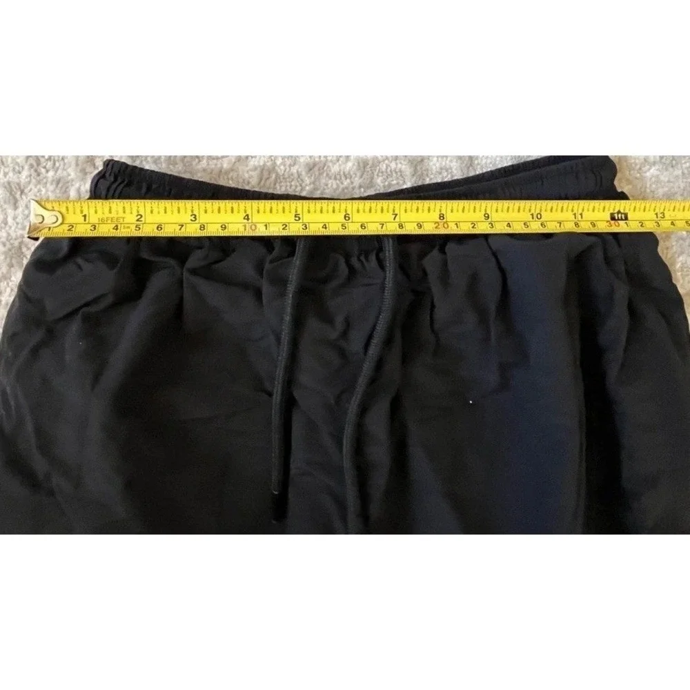 Swishy Pants Black Athletic Joggers Mesh Knee Track Pants Mens Small